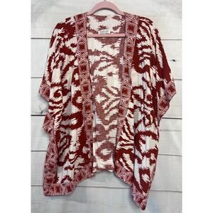 Rachel Zoe Lightweight Short Sleeve Top Rust White Size SM